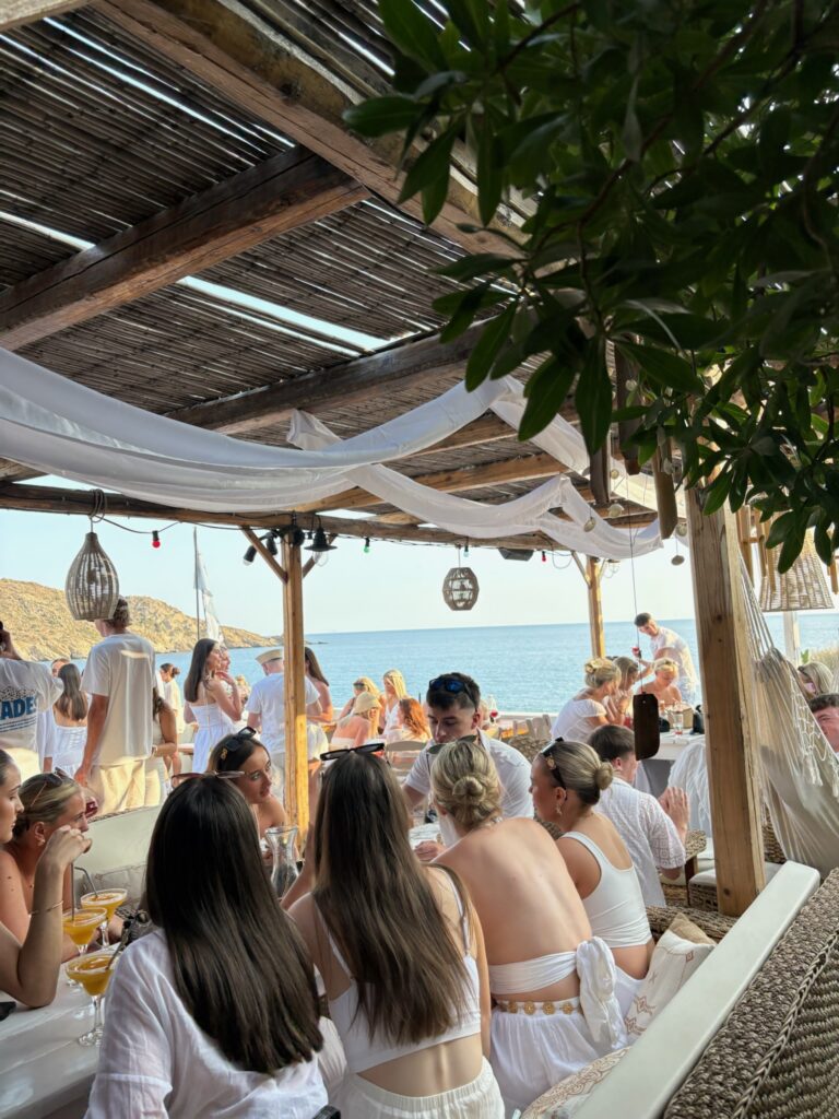 Viral white party events in Ios, Greece